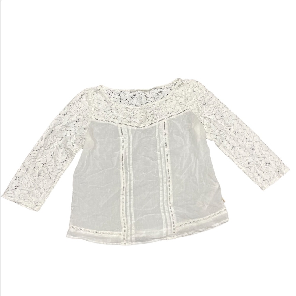 Hollister white blouse with lace details
